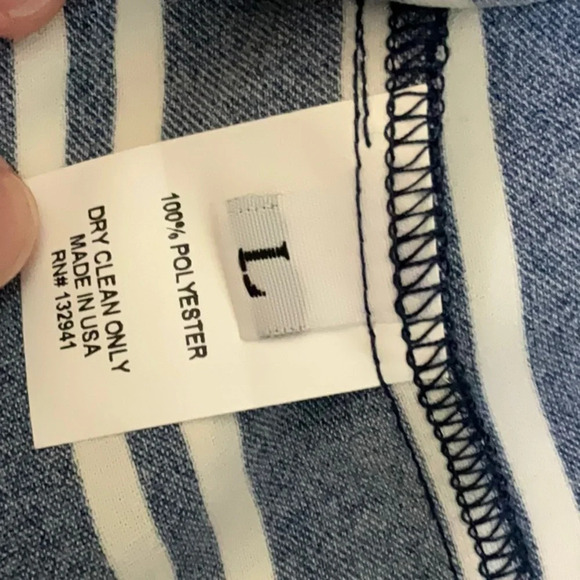 Amanda Uprichard Jumpsuit Navy Stripped SIZE L - Picture 14 of 14